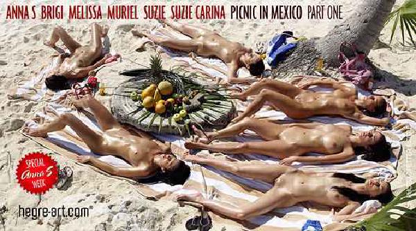 Anna S Brigi Melissa Muriel Suzie Suzie Carina picnic i Mexico del 1
