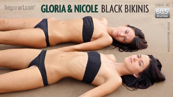 Gloria og Nicole sorte bikinier